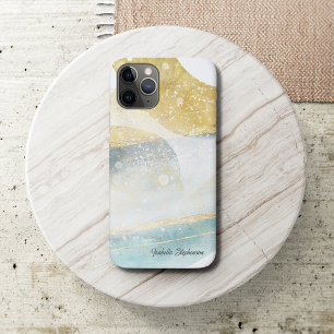 Elegante moderne goud folie en turquoise abstracte Case-Mate iPhone case