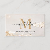 Elegante moderne goud folie monogram initiaal & na visitekaartje (Voorkant)