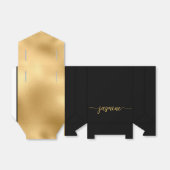 Elegante moderne goud folie monogram naam script bedankdoosjes (Uitgevouwen)