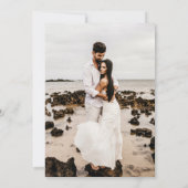 Elegante moderne goud ingelijst paar foto bruiloft kaart (Achterkant)