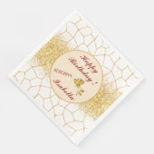 Elegante moderne goud witte gebrandschilderde coll servet (Hoek)