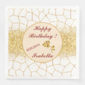 Elegante moderne goud witte gebrandschilderde coll servet (Voorkant)