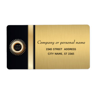Elegante moderne goud / zwart logo toevoegen etiket