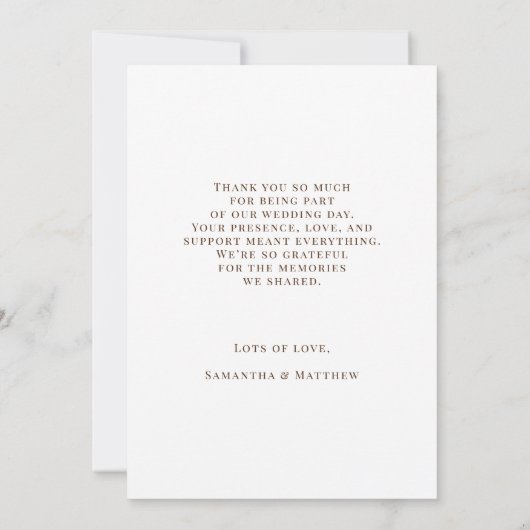 Elegante moderne gouden 4 foto bruiloft dank u kaa kaart (Achterkant)