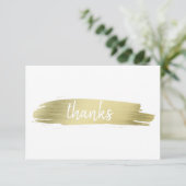 Elegante moderne gouden Abstracte penseelstreek be Bedankkaart (Staand voorkant)