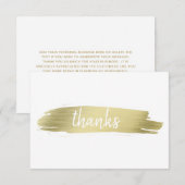 Elegante moderne gouden Abstracte penseelstreek be Bedankkaart (Voorkant / Achterkant)