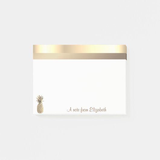 Elegante moderne gouden ananas - Persoonlijk gemaa Post-it® Notes (Voorkant)