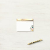 Elegante Moderne Gouden Bloemige Ananas Post-it® Notes (Op bureau)