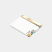 Elegante Moderne Gouden Bloemige Ananas Post-it® Notes (Schuin)