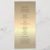 Elegante moderne gouden bruiloft programmakaart (Achterkant)