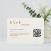 Elegante moderne gouden bruiloft RSVP kaartje (Staand voorkant)