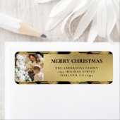 Elegante moderne gouden buffel gespeeld Kerstmis Etiket (Insitu)