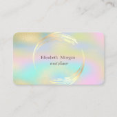 Elegante moderne gouden cirkel kleurrijke holograf visitekaartje (Voorkant)