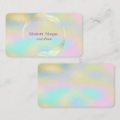Elegante moderne gouden cirkel kleurrijke holograf visitekaartje (Voorkant / Achterkant)