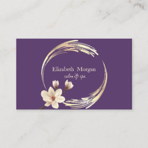 Elegante moderne gouden cirkel magnolia visitekaartje