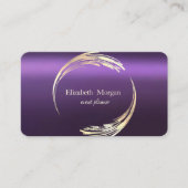 Elegante moderne gouden cirkel Paarse Visitekaartje (Voorkant)