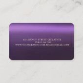 Elegante moderne gouden cirkel Paarse Visitekaartje (Achterkant)