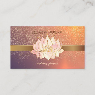 Elegante moderne gouden confetti lotus visitekaartje