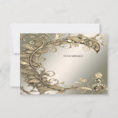 Elegante moderne gouden decoratieve bedankkaart (Achterkant)