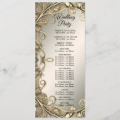 Elegante moderne gouden decoratieve bruiloft progr programmakaart (Achterkant)