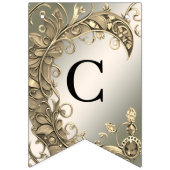 Elegante moderne gouden decoratieve Bunting Flag Vlaggetjes (Eerste vlag)