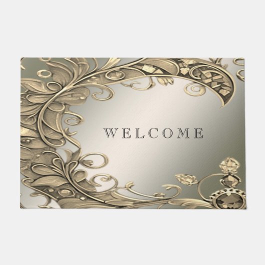 Elegante moderne gouden decoratieve deurmat (Voorkant)