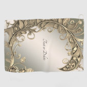 Elegante moderne gouden decoratieve golfhanddoek (Horizontaal)