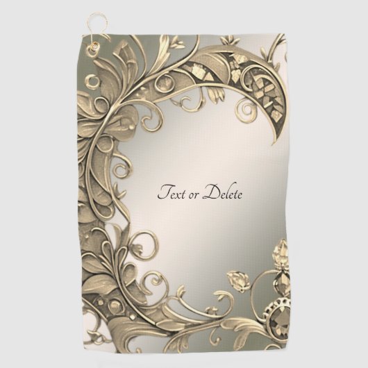 Elegante moderne gouden decoratieve golfhanddoek (Voorkant)