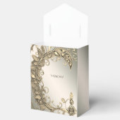 Elegante moderne gouden decoratieve gunstbox bedankdoosjes (Geopend)