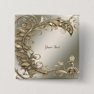 Elegante moderne gouden decoratieve knop vierkante button 5,1 cm