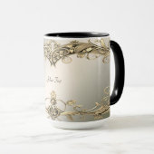 Elegante moderne gouden decoratieve Mok (Voorkant rechts)