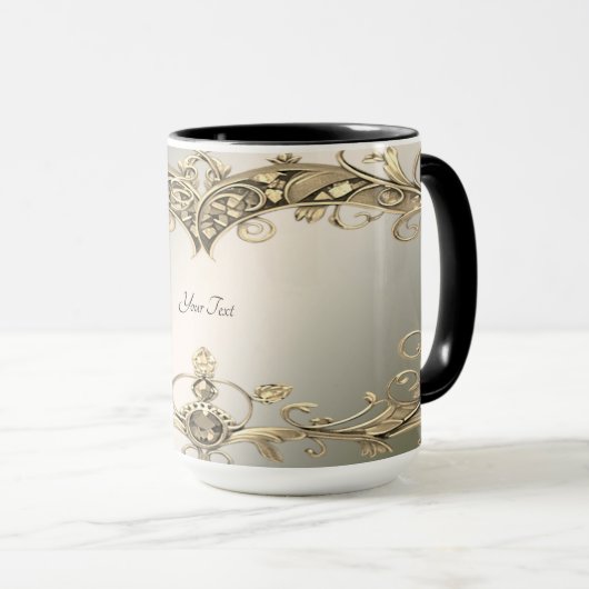 Elegante moderne gouden decoratieve Mok (Voorkant rechts)