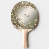 Elegante moderne gouden decoratieve Ping Pong Padd Tafeltennisbatje (Voorkant)