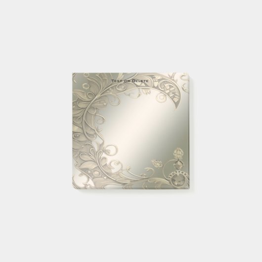 Elegante moderne gouden decoratieve post merkt het post-it® notes (Voorkant)