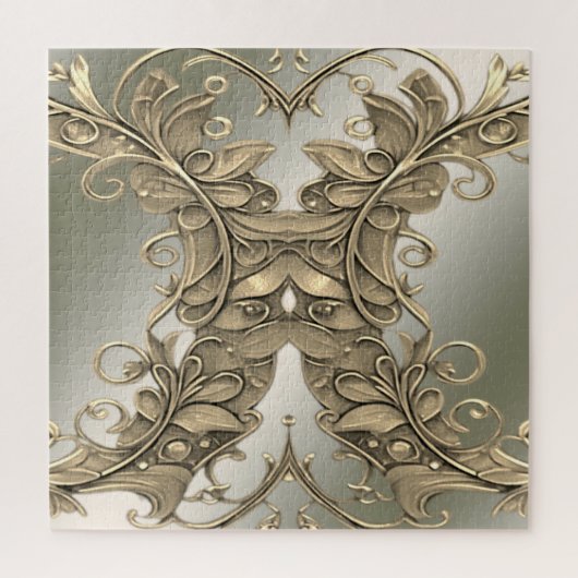 Elegante moderne gouden decoratieve puzzel (Verticaal)