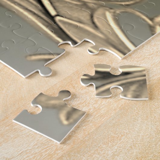 Elegante moderne gouden decoratieve puzzel legpuzzel (Zijkant)