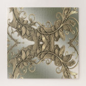 Elegante moderne gouden decoratieve puzzel legpuzzel (Horizontaal)