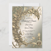 Elegante moderne gouden decoratieve repetitie dine kaart (Voorkant)