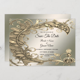 Elegante moderne gouden decoratieve save the date