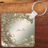 Elegante moderne gouden decoratieve Sleutelhanger (Achterkant)