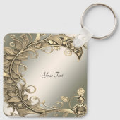 Elegante moderne gouden decoratieve Sleutelhanger (Achterkant)