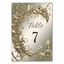 Elegante moderne gouden decoratieve tafel nummer kaart