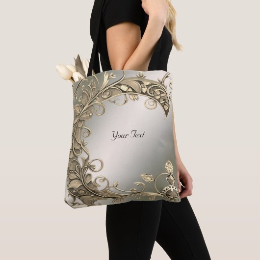 Elegante moderne gouden decoratieve tas (Dichtbij)