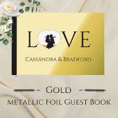Elegante Moderne Gouden Foto Hart Custom Wedding Gastenboek