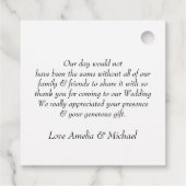 Elegante moderne gouden geometrische & blad bruilo bedankjes labels (Achterkant)