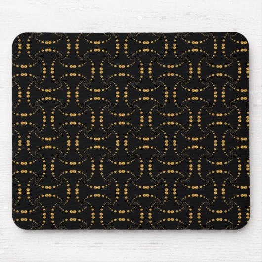 Elegante moderne gouden gestippelde design op zwar muismat (Voorkant)