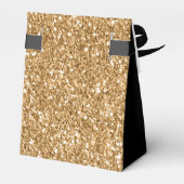 Elegante moderne gouden glans monogram naam schrif bedankdoosjes (Achterkant)