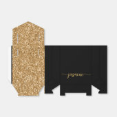 Elegante moderne gouden glans monogram naam schrif bedankdoosjes (Uitgevouwen)