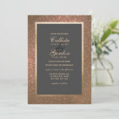 Elegante moderne gouden glitter dikke grens bruilo kaart (Staand voorkant)