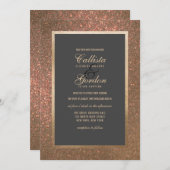 Elegante moderne gouden glitter dikke grens bruilo kaart (Voorkant / Achterkant)
